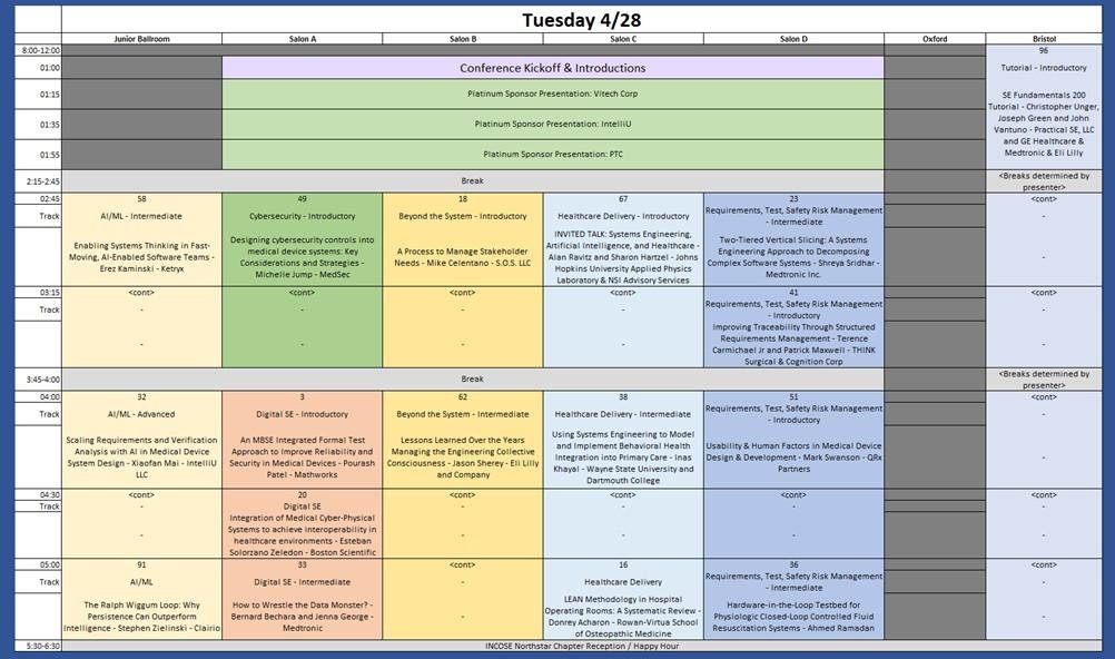 day 1 schedule